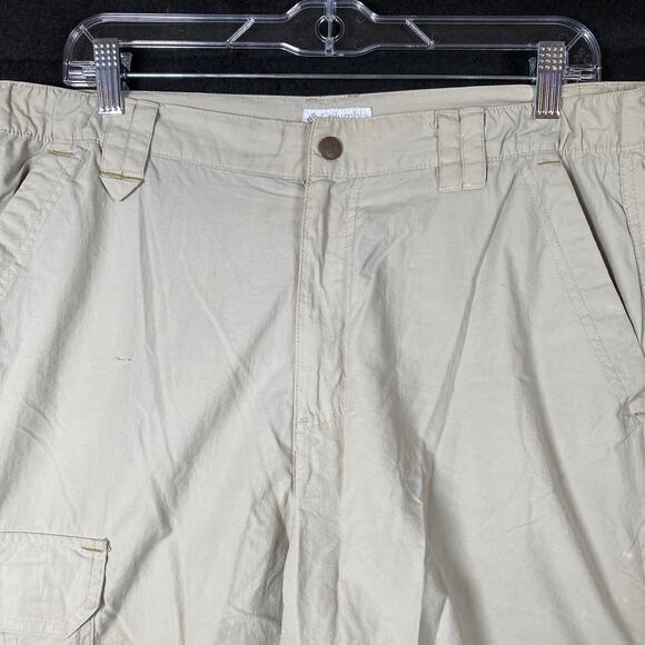 Columbia Mens Shorts Tan 100% Nylon Field Gear Pockets Medium - Picture 2 of 14